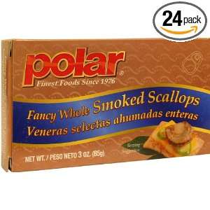 MW Polar Fancy Whole Smoked Scallops in Oil, 3 Ounce Packages (Pack of 