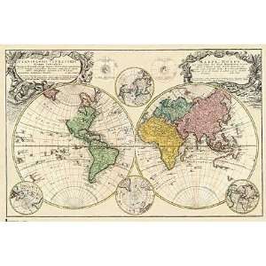  Maps French Map   Vintage 1746   23.8x35.7 inches