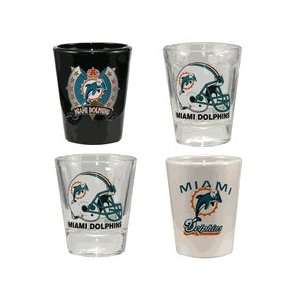  Miami Dolphins Collector Shot Glass 4 Piece Set Sports 