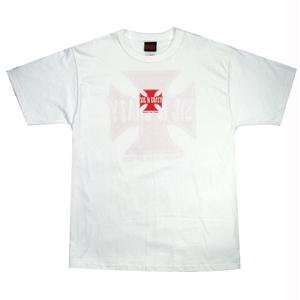    Mens, S/S T Shirt, Iron Cross, White/Red, XL: Sports & Outdoors