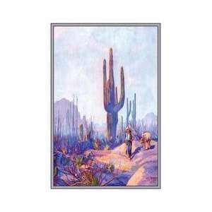  Cactus and Man 12x18 Giclee on canvas