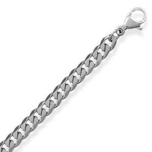 Beveled Curb Chain Bracelet 4.5mm 316L Surgical Stainless Steel   7, 8 