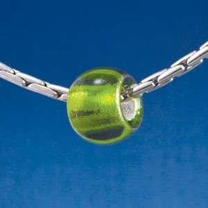     Peridot Roller Bead with Silver Lining   Glass  Home & Kitchen