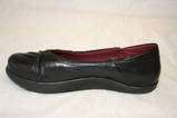 EARTH WOMENS 7.5 B SUPPLE JET BLACK RUCHED GENUINE LEATHER BALLET 