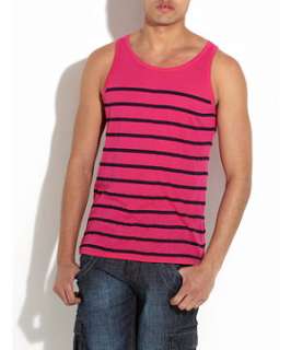 Pink Pattern (Pink) Pink and Black Striped Vest  248118279  New Look