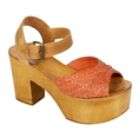 Mia Womens Weaver Slide Sandal   Orange