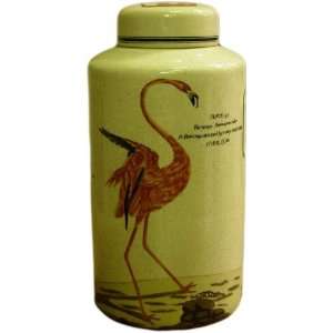   Exotic Bird Galapagos Cylinder Jar, Flamingo, Large