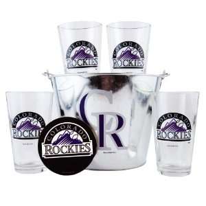  Colorado Rockies Pint Glasses and Beer Bucket Set  MLB 
