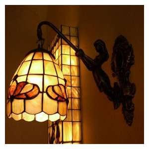   Glass 1 light Wall Sconce with Butterfly Pattern: Home Improvement