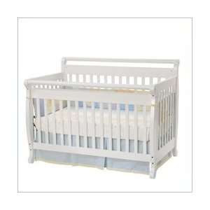   in 1 Convertible Wood Baby Crib Set w/ Toddler Rail in White: Baby
