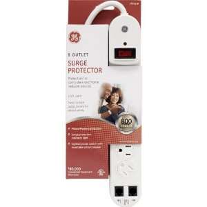   Six Outlet Surge Protector with Phone Protection in White Electronics
