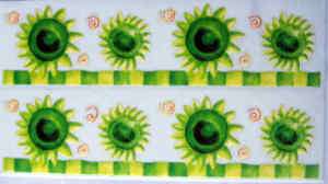 Green Flower Border Transfer Glass Tiles Ceramic DB02  