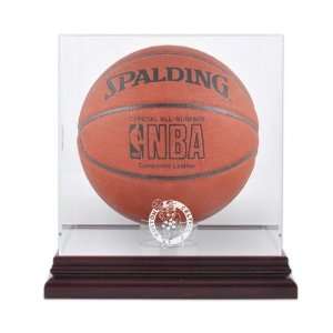  Boston Celtics Mahogany Logo Basketball Display Case and 