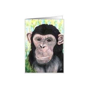   Cute Monkey Art Birthday Invitation Card  Toys & Games  