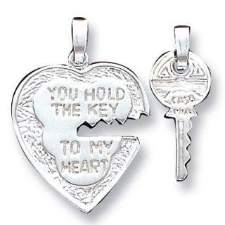 Sterling Silver Heart and Key Pendants