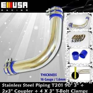   Steel Piping T201 90° Degree 3 16Gauge & &2 Coupler&4 T bolt Clamps