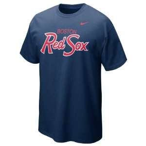  Boston Red Sox Navy Heather Nike Slidepiece T Shirt