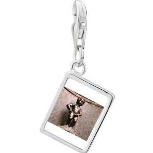   Plated Landmark Pee Boy Photo Rectangle Frame Charm Pugster Jewelry