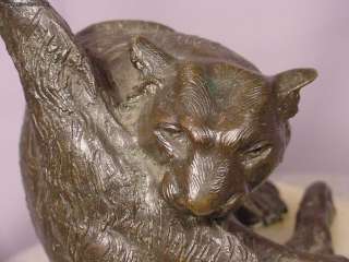 Art Deco Bronze Tiger Signed J. Merculiano Dated 1914  