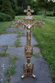 Beautiful Ornate French Gothic Altar Cross + +chalice  