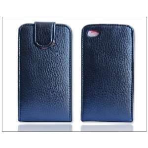  Flip PU leather Case for Apple Iphone 4 4g 4s Black P1 