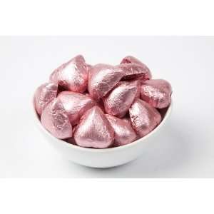Light Pink Foiled Milk Chocolate Hearts (5 Pound Bag)  