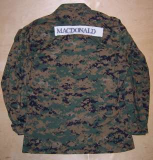 USMC Issue officer Candidate Woodland Digital Camo Uniform Shirt