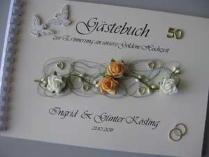 Gästebuch Goldene Hochzeit, Goldhochzeit, Dekoration Geschenkidee 
