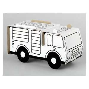   A1001X Decorate and Build Your Own Cardboard Fire Engine: Toys & Games