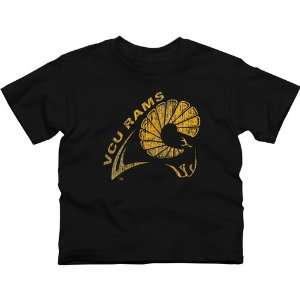  VCU Rams Youth Distressed Primary T Shirt   Black Sports 