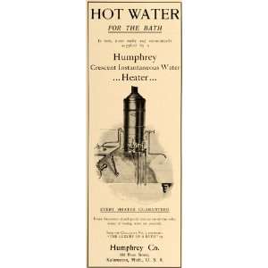  1905 Ad Instant Crescent Hot Water Heater Humphrey Home 