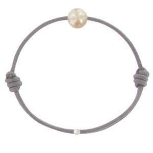   Pearl Bracelet 8 9 mm   My Pearl   with Wax Cords   Grey Cord Color