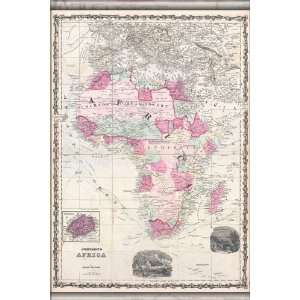  1862 Map of Africa   24x36 Poster (reproduction 