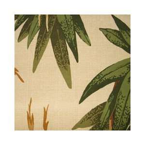  Tropical Duralinen cc/mir Natural/green by Duralee Fabric 