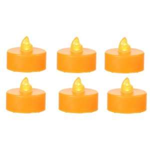  Battery Operated Orange Plastic Tea Light Candles   Box of 