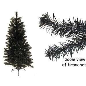  3 Black Noble Pine Tinsel Artificial Christmas Tree 