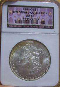 1884 O Silver Morgan Dollar NGC MS 63 Fitzgerald Hoard  