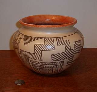 Hopi Mimbres Style Polychrome Pottery Vase  