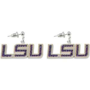  NCAA LSU Tigers Rhinestone Logo Dangle Earrings Sports 