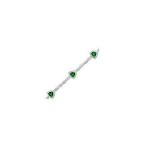 ZALES Trillion Cut Lab Created Emerald Bracelet in Sterling Silver 
