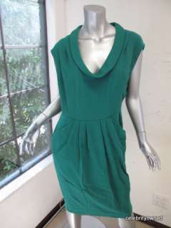 Phillip Lim Emerald Green Cowl Neck Dress 6  