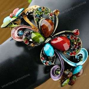   Crystal Resin Multicolor Butterfly Bracelet Bangle Women Fashion Cuff