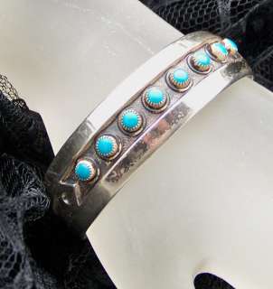 BELL TRADING Co 1940 STERLING TURQUOISE BRACELET CUFF  
