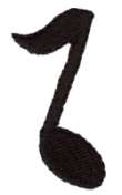 Black Music Note Left Embroidered Patch 1120883  