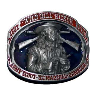 Wild Bill Hickok Belt Buckle Western Movie Cowboy Guns  
