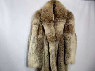 Genuine Womans Creeds Canadian Full Length Coyote Fur Coat Jacket 