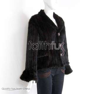 Genuine New Brand Mink Fur Knitted Ladys Jacket/coat  