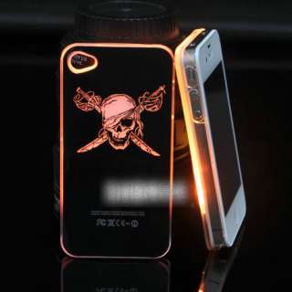Hot Sense Pirate Skull Flash Light LED Color Change Case Cover fr 