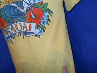 vintage HAWAII INFINITY KAUI SUNSET FLOWERS t shirt M  