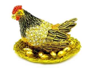 Bejeweled Wish Fullfiling Hen with Golden Eggs (S)  